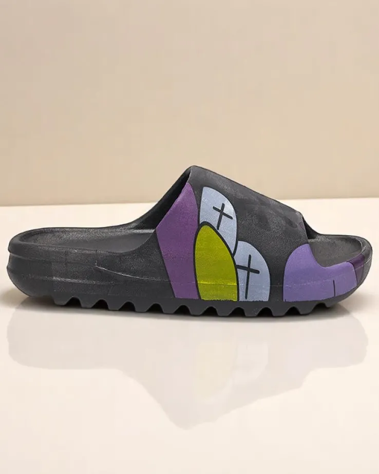 Royalfashion Czarne damskie klapki Elmino