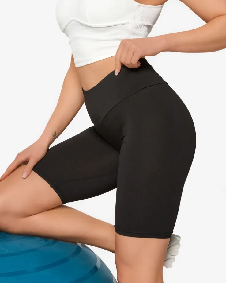 Royalfashion Czarne damskie legginsy kolarki