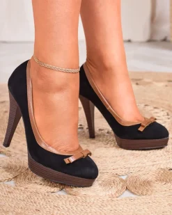 Royalfashion Czarne damskie czółenka na wysokiej szpilce Zistin