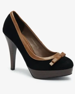 Royalfashion Czarne damskie czółenka na wysokiej szpilce Zistin