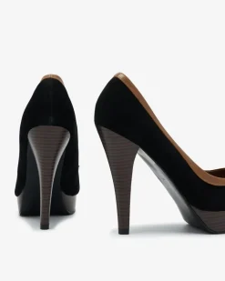 Royalfashion Czarne damskie czółenka na wysokiej szpilce Zistin