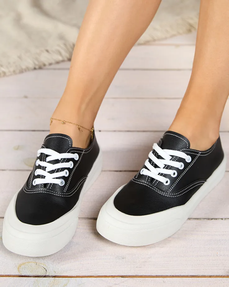 Royalfashion Czarne damskie tenisówki Lorino