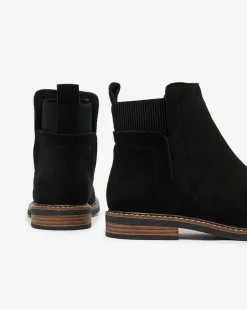 Royalfashion Czarne damskie botki a'la sztyblety z eko-zamszu Veysi