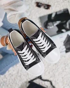 Royalfashion Czarne damskie trampki Merija