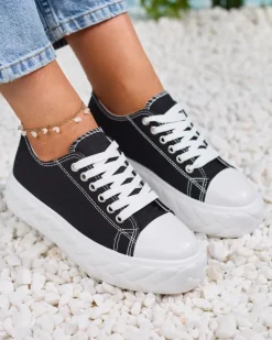 Royalfashion Czarne damskie trampki Merija