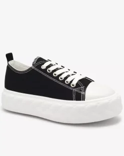 Royalfashion Czarne damskie trampki Merija