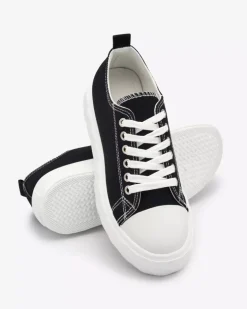 Royalfashion Czarne damskie trampki Merija