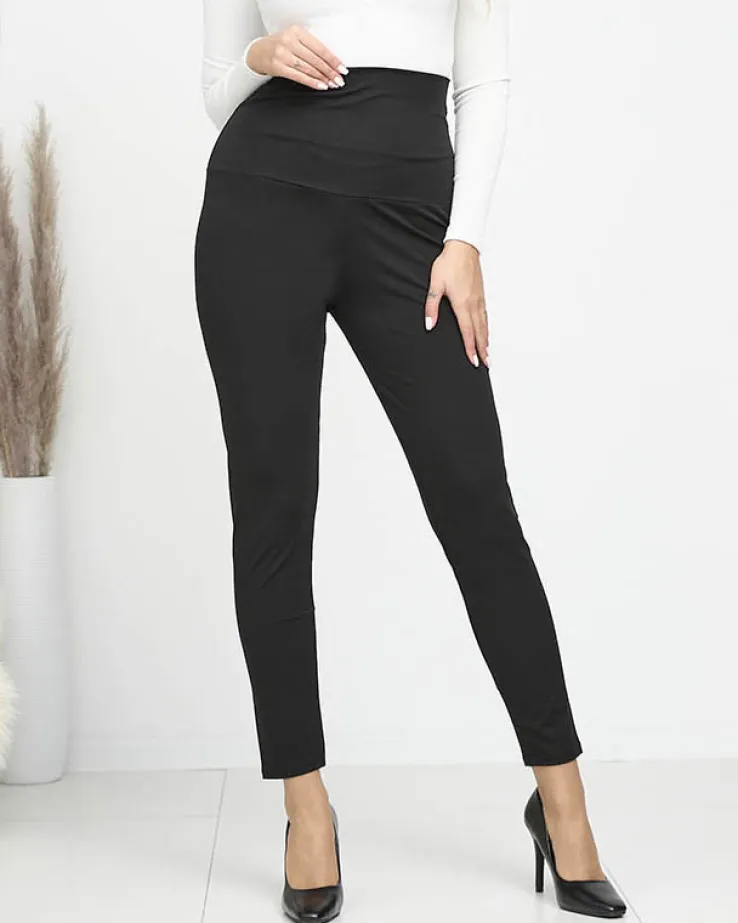 Royalfashion Czarne damskie legginsy PLUS SIZE