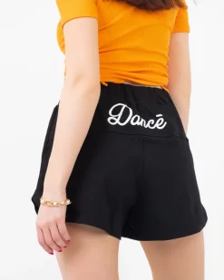 Royalfashion Czarne damskie krótkie spodenki z napisem
