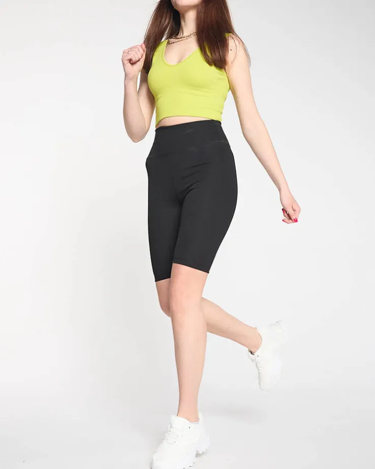 Royalfashion Czarne damskie legginsy kolarki