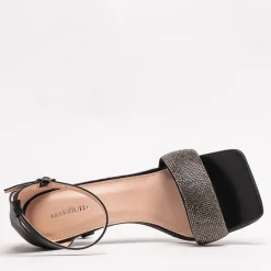 Royalfashion Czarne damskie sandały na szpilce Enedi