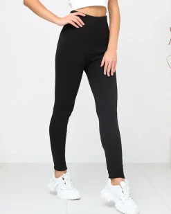 Royalfashion Czarne klasyczne damskie ocieplane legginsy PLUS SIZE