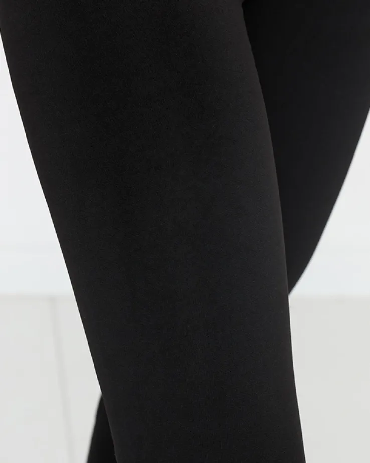 Royalfashion Czarne klasyczne damskie ocieplane legginsy PLUS SIZE