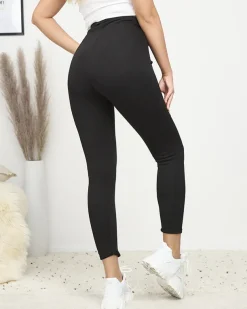 Royalfashion Czarne klasyczne damskie ocieplane legginsy PLUS SIZE