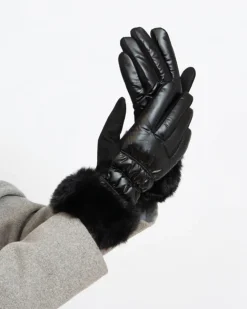 Royalfashion Czarne rękawiczki damskie