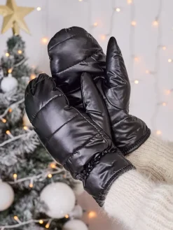 Royalfashion Czarne rękawiczki damskie