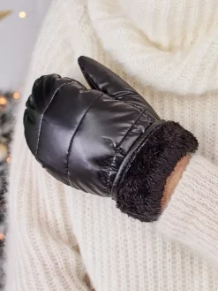 Royalfashion Czarne rękawiczki damskie