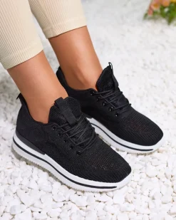 Royalfashion Czarne sportowe buty damskie Losoyta