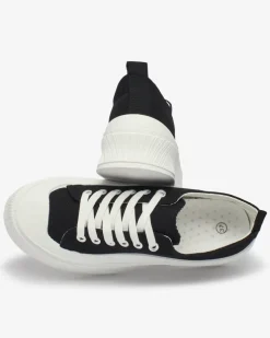 Royalfashion Czarne sportowe trampki na platformie Luceri