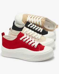 Royalfashion Czarne sportowe trampki na platformie Luceri