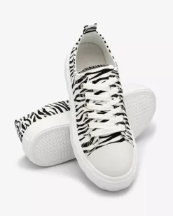 Royalfashion Czarno-białe damskie trampki na platformie Atredika