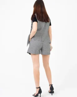 Royalfashion Czarny damski garnitur w kratkę