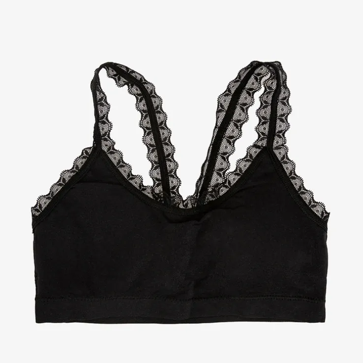 Royalfashion Czarny elastyczny biustonosz dziewczęcy