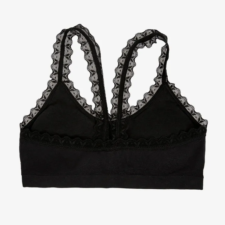 Royalfashion Czarny elastyczny biustonosz dziewczęcy