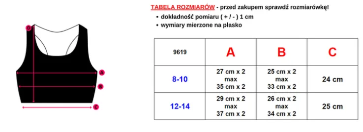 Royalfashion Czarny elastyczny biustonosz dziewczęcy