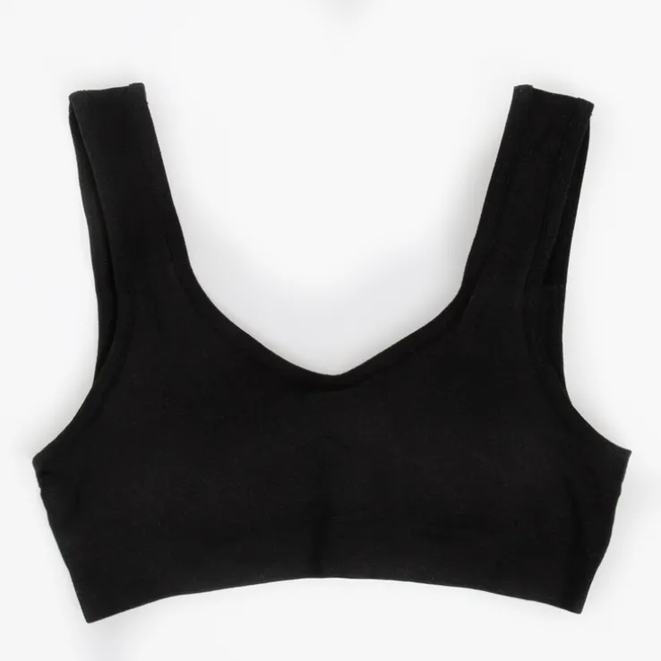 Royalfashion Czarny sportowy biustonosz dziecięcy