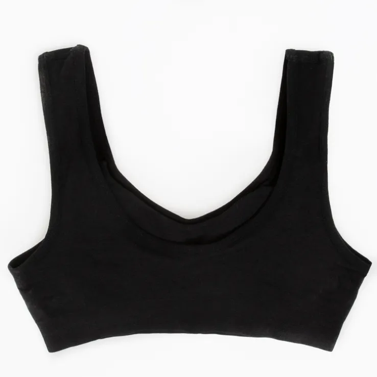 Royalfashion Czarny sportowy biustonosz dziecięcy