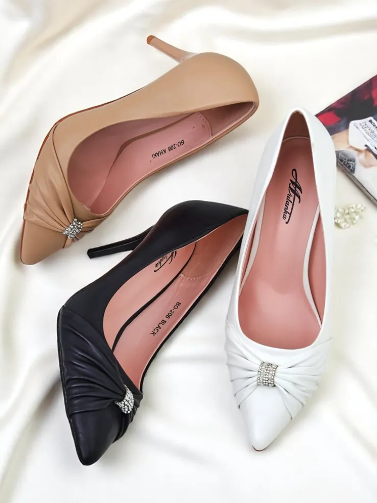 Royalfashion Czółenka damskie eko skórzane Venetia Nera