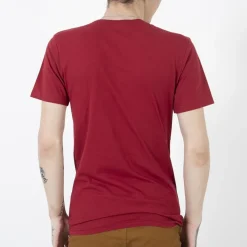 Royalfashion Czerwona bawełniana koszulka męska z printem