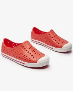 Royalfashion Czerwone ażurowe dziecięce gumowe trampki Jiteri