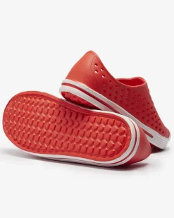 Royalfashion Czerwone ażurowe dziecięce gumowe trampki Jiteri