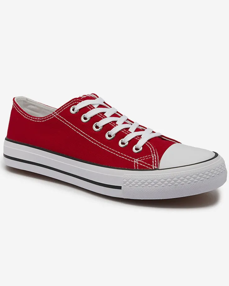 Royalfashion Czerwone damskie klasyczne sznurowane trampki Ogisa