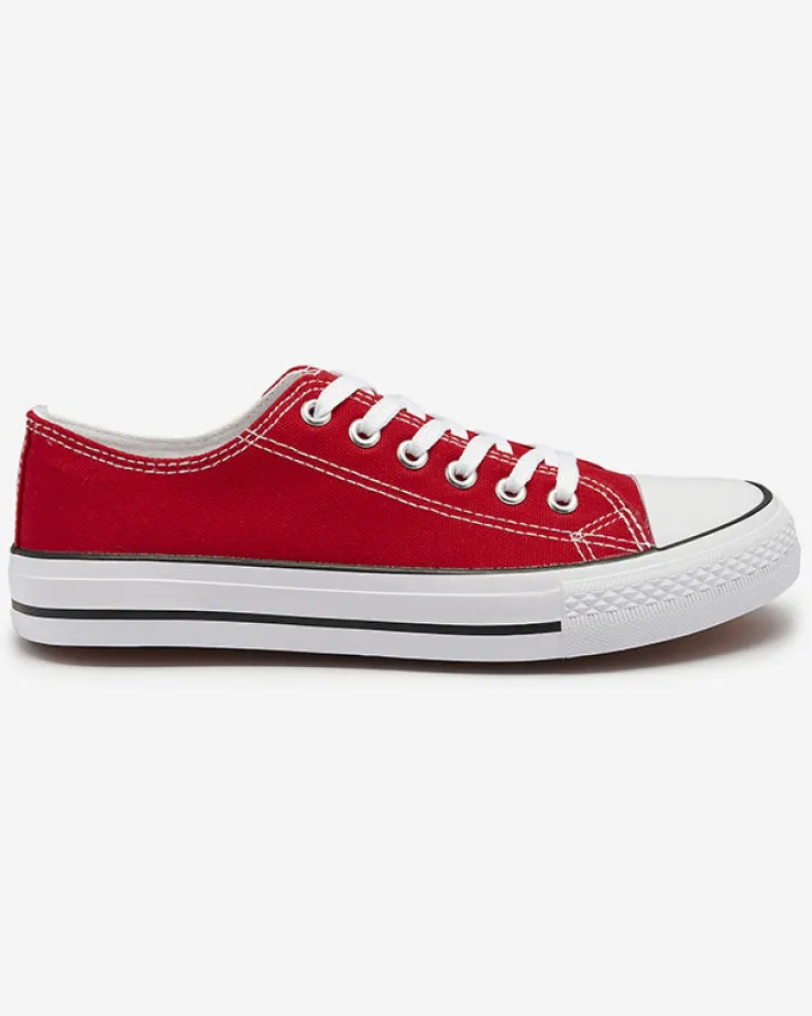 Royalfashion Czerwone damskie klasyczne sznurowane trampki Ogisa