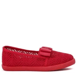 Royalfashion Czerwone dziewczęce tenisówki typu slip on Tabbi