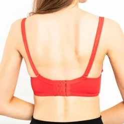 Royalfashion Czerwony usztywniany biustonosz z koronką