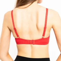 Royalfashion Czerwony usztywniany biustonosz z koronką