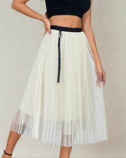 Royalfashion Damska dwuwarstwowa spódnica midi