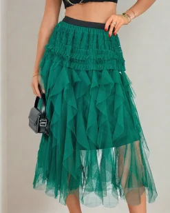 Royalfashion Damska dwuwarstwowa spódnica midi