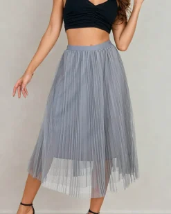 Royalfashion Damska dwuwarstwowa spódnica midi