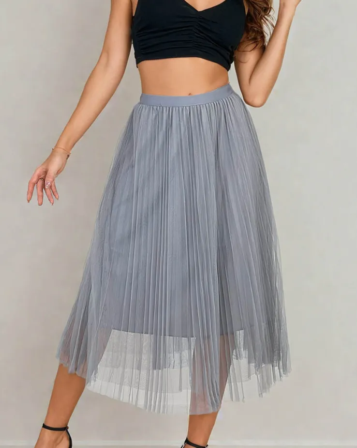 Royalfashion Damska dwuwarstwowa spódnica midi