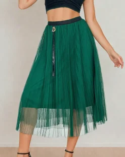 Royalfashion Damska dwuwarstwowa spódnica midi