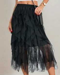 Royalfashion Damska dwuwarstwowa spódnica midi