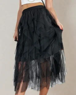 Royalfashion Damska dwuwarstwowa spódnica midi