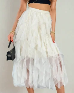 Royalfashion Damska dwuwarstwowa spódnica midi