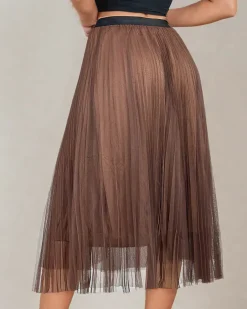 Royalfashion Damska dwuwarstwowa spódnica midi