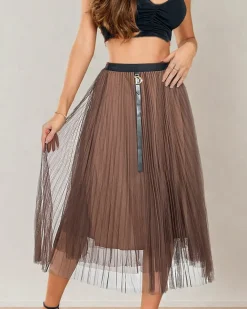 Royalfashion Damska dwuwarstwowa spódnica midi